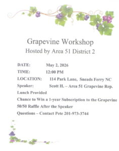 Grapevine Workshop (Speaker Scott H. Area 51 Grapevine Rep)